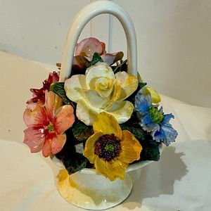 Crown Staffordshire Bone China Flower Basket